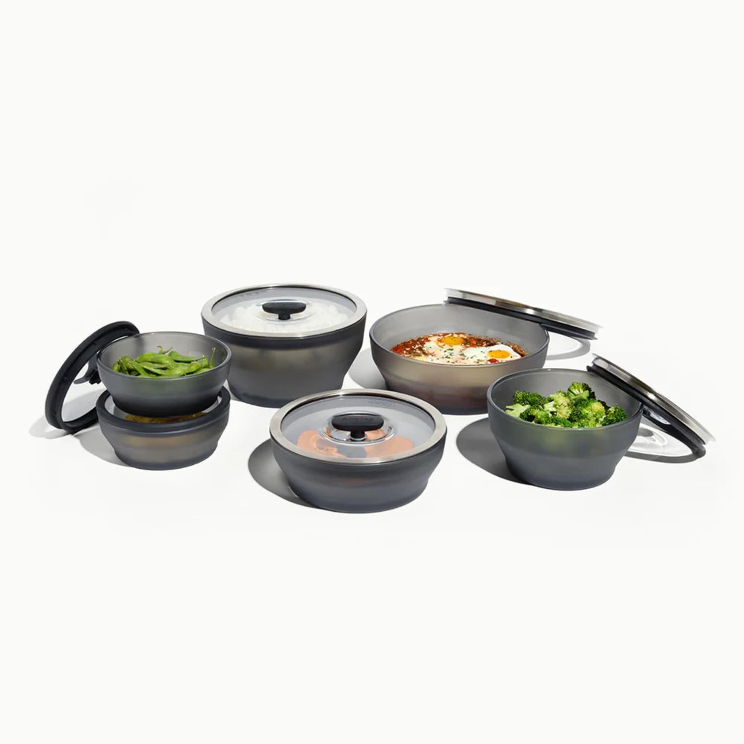 Onyx Collection 12-Piece Glass Food Storage with Glass Lids | Microwave Cookw…