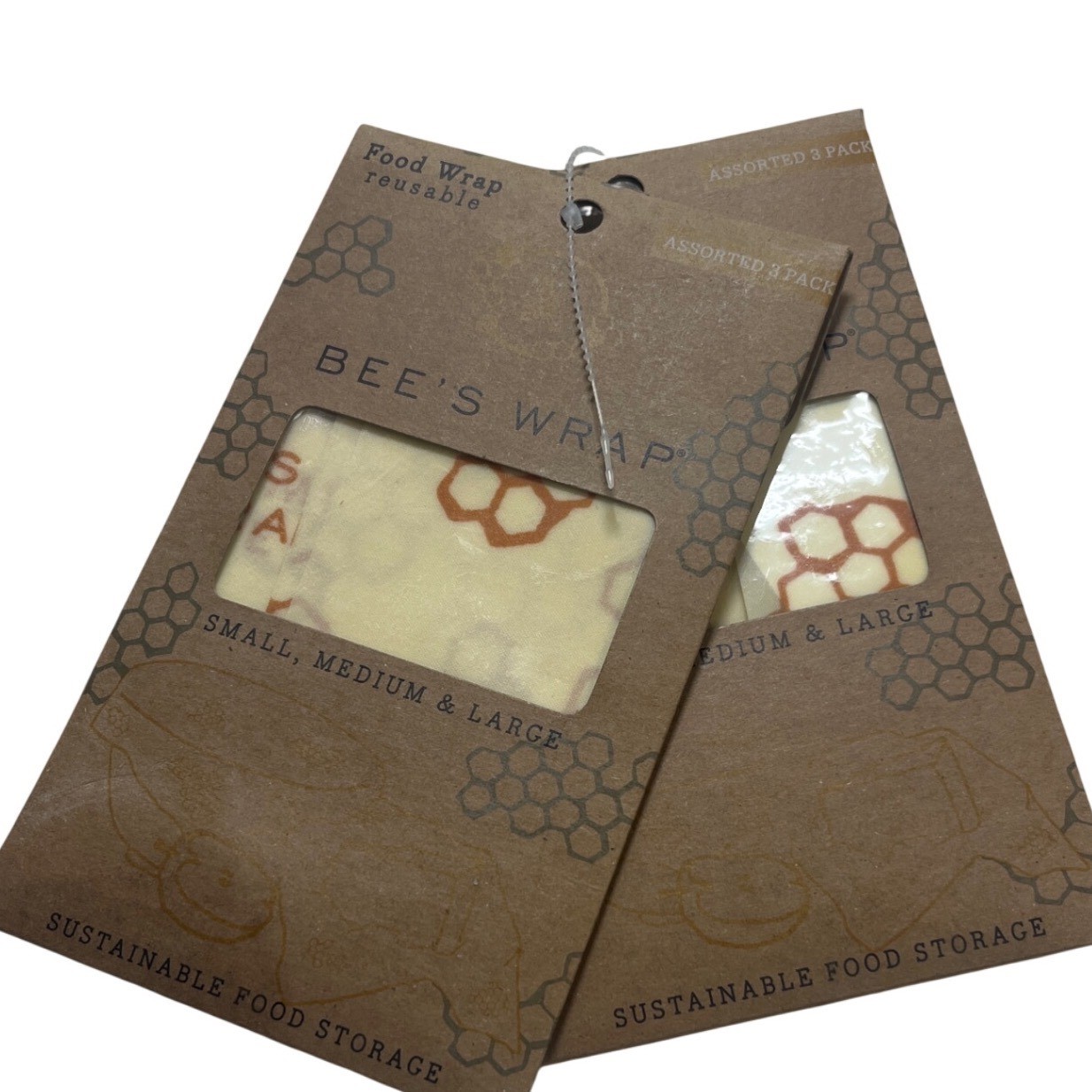 Bee’s Wrap Reusable Food Wrap 2 Packs Assorted 3 Count Honeycomb Sustainable