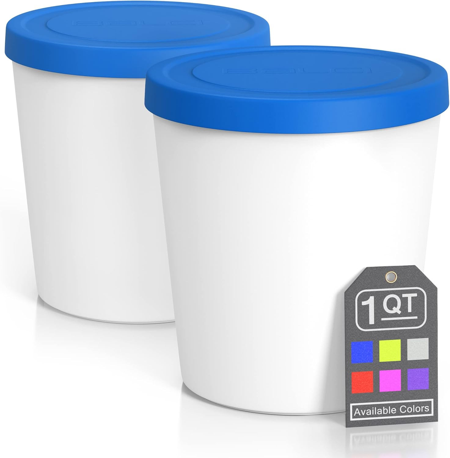 BALCI – Premium Ice Cream Containers (2 Pack – 1 Quart Each) Perfect Freezer Sto