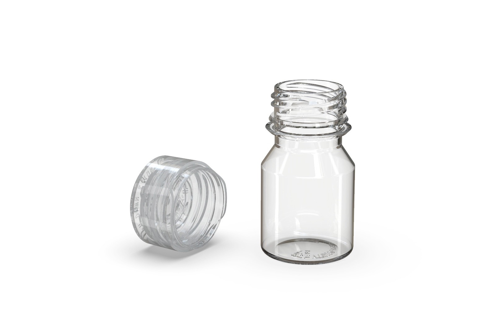 CHUBBY GORILLA 30ML STUBBY AVIATOR SHOT BOTTLES (5pack) CLEAR BOTTLE/CLEAR LID