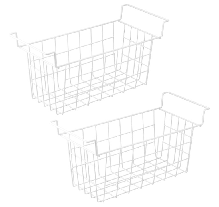 2 Pack 17.5″ Freezer Organizer Bins, Metal Wire Storage Baskets for Chest Freeze