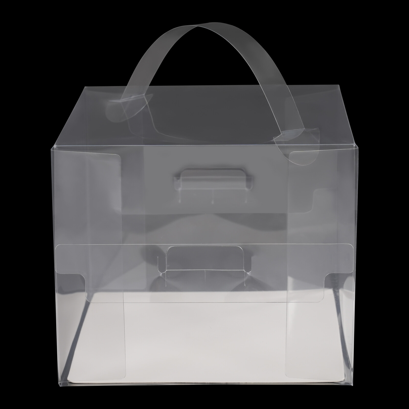 50*Clear Cake Box Gift Plastic Carrier Box Cake Pastry Packaging Box PET