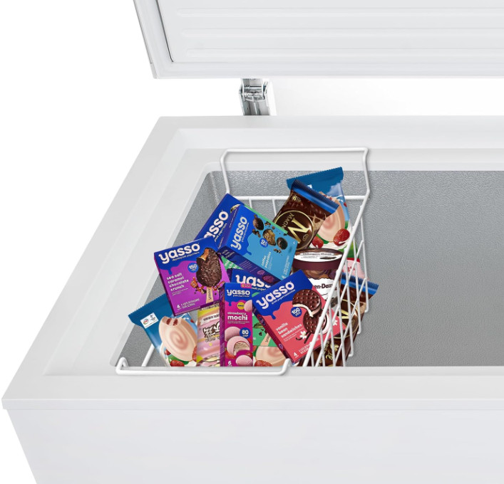 2 Pack 17.5″ Freezer Organizer Bins, Metal Wire Storage Baskets for Chest Freeze