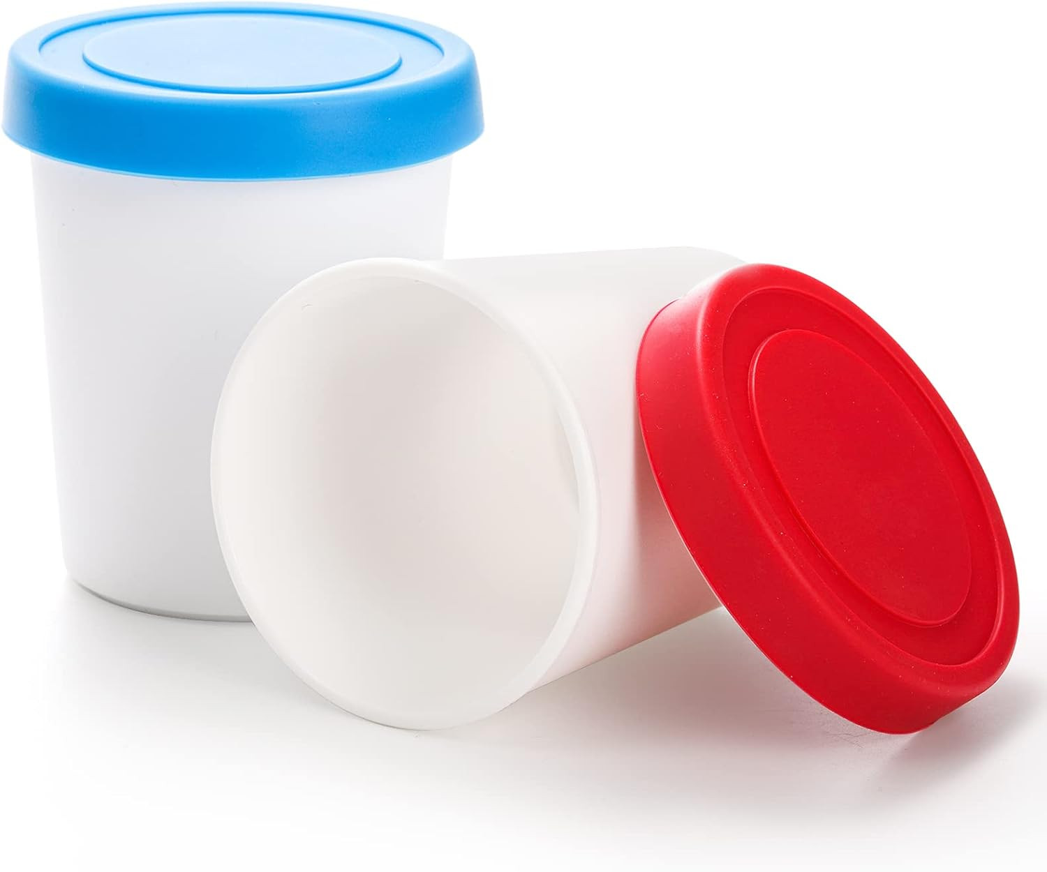 12 Pack Mini Ice Cream Containers, 6Oz Freezer Storage Tub with Silicone Lids, R