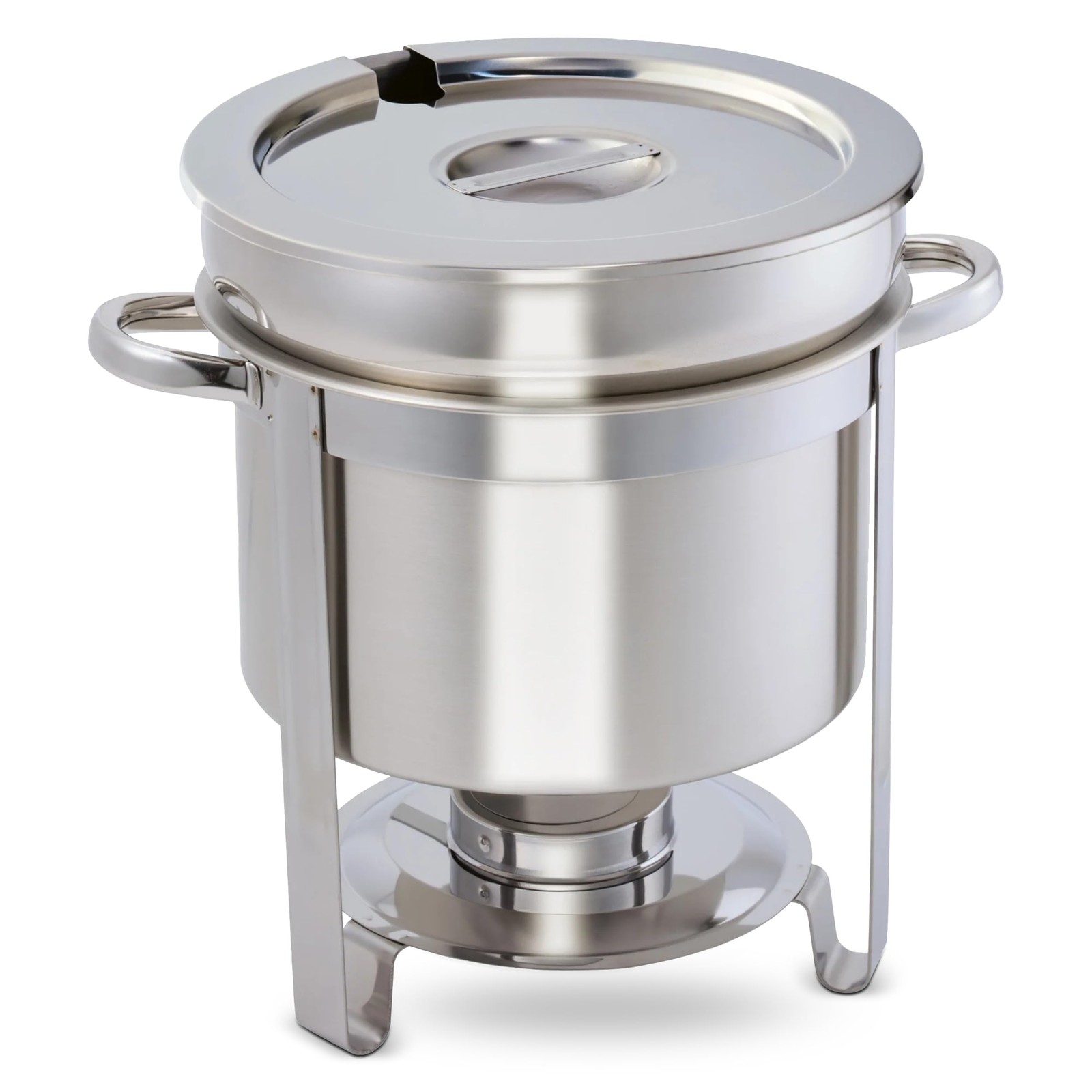 Winco 211 Stainless Steel Marmite Soup Chafer 11qt Round W/ Cover & Fram