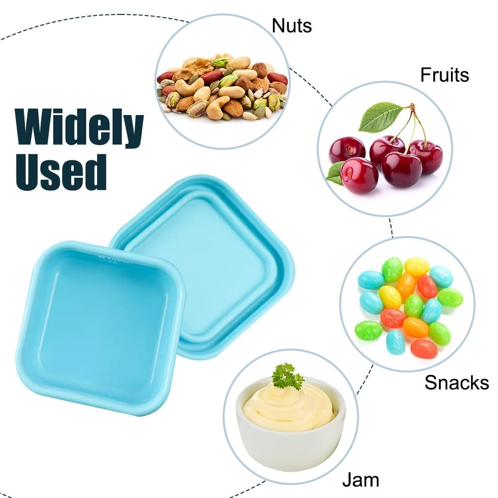 Silicone Snack Containers,4 PCS 100ml Leak Proof Stackable Food Storage Conta…