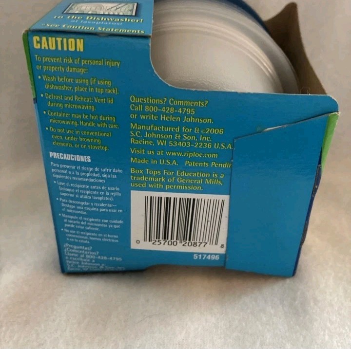 NEW 2006 Ziplock Vintage Snap ‘n Seal Bowls (6 Containers & Lids) 8fl.oz 1-Cup