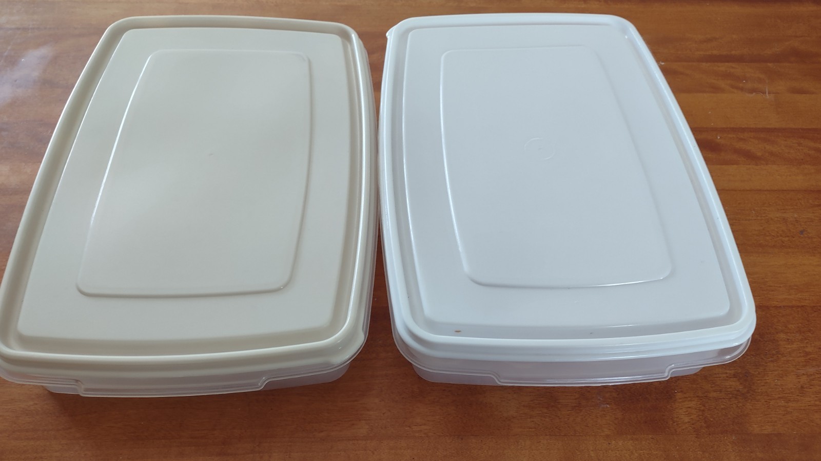 Rubbermaid Servin’ Saver Container (2) Beige White Lid Deviled Egg Keeper USA