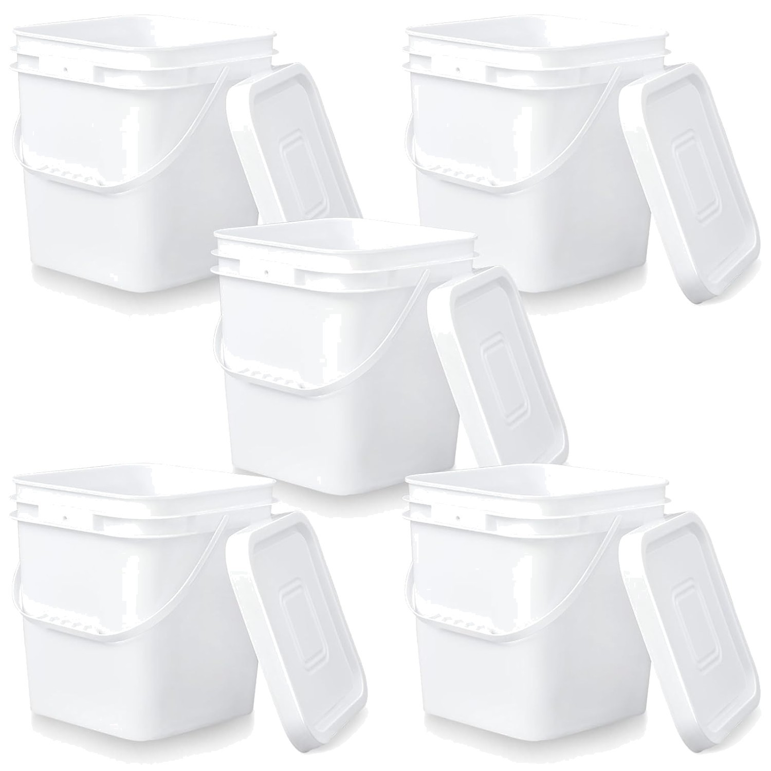 Sturdy Plastic Handles for Easy Transport – 3.5 Gal, 5 Pcs