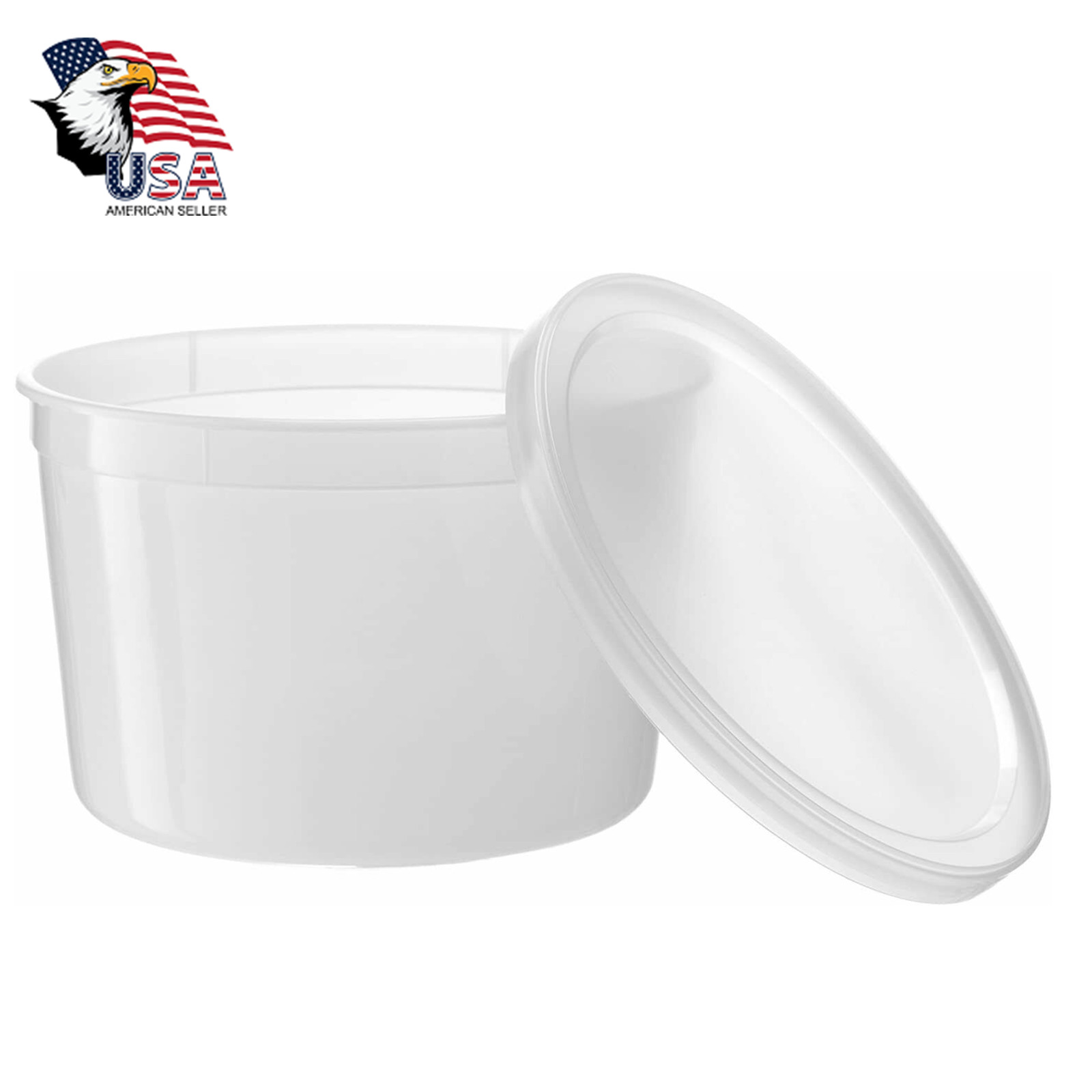 64 oz Deli Food Containers w/ Lids For Soups Microwave Freezable – 8 Pack
