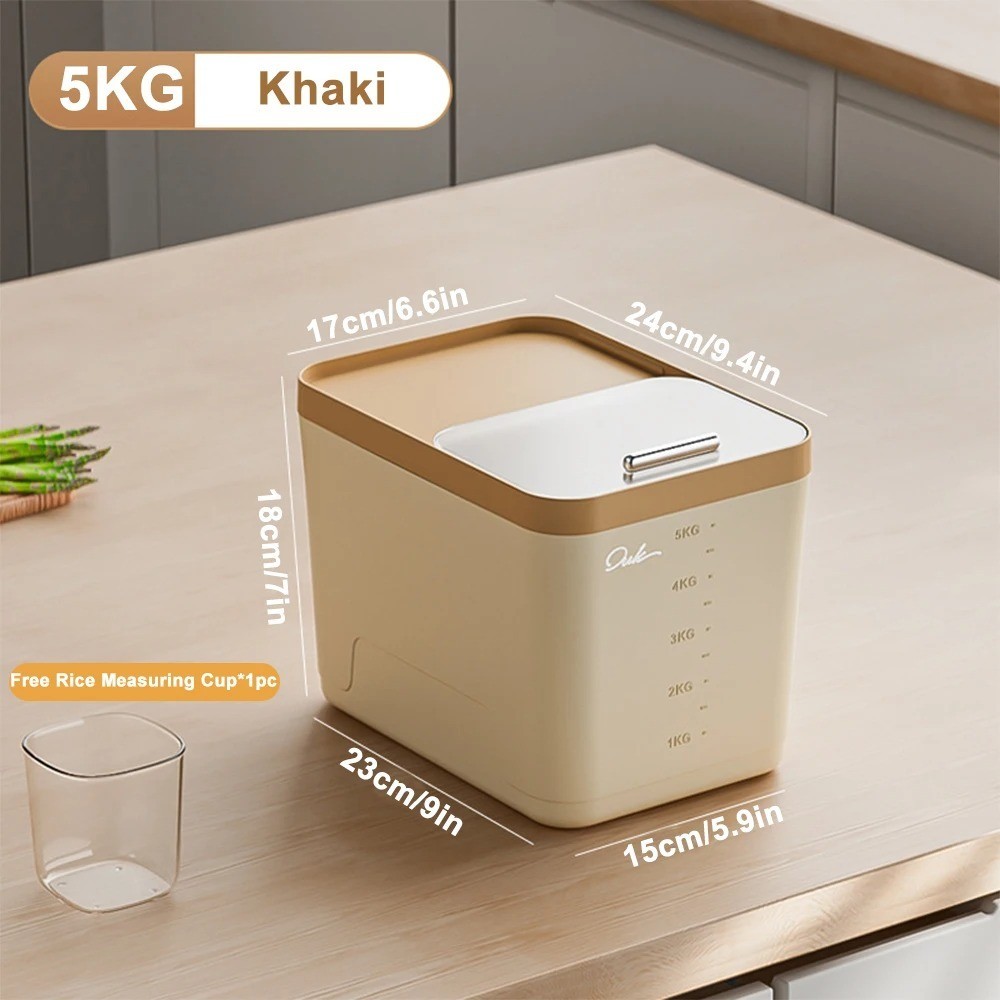 5/10/15KG Rice Storage Box Home with Lid Insect Proof Moisture Proof Rice Box Se