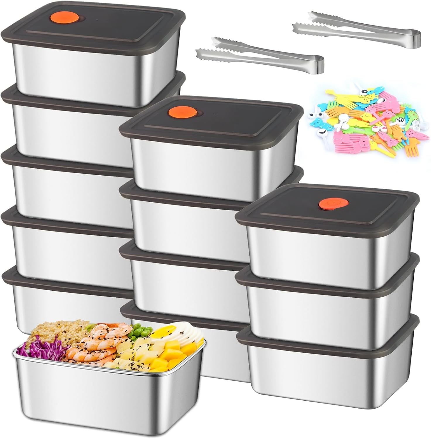Waldeinsamkeit 12Pcs 316 Stainless Steel Food Storage Containers Airtight Lid…
