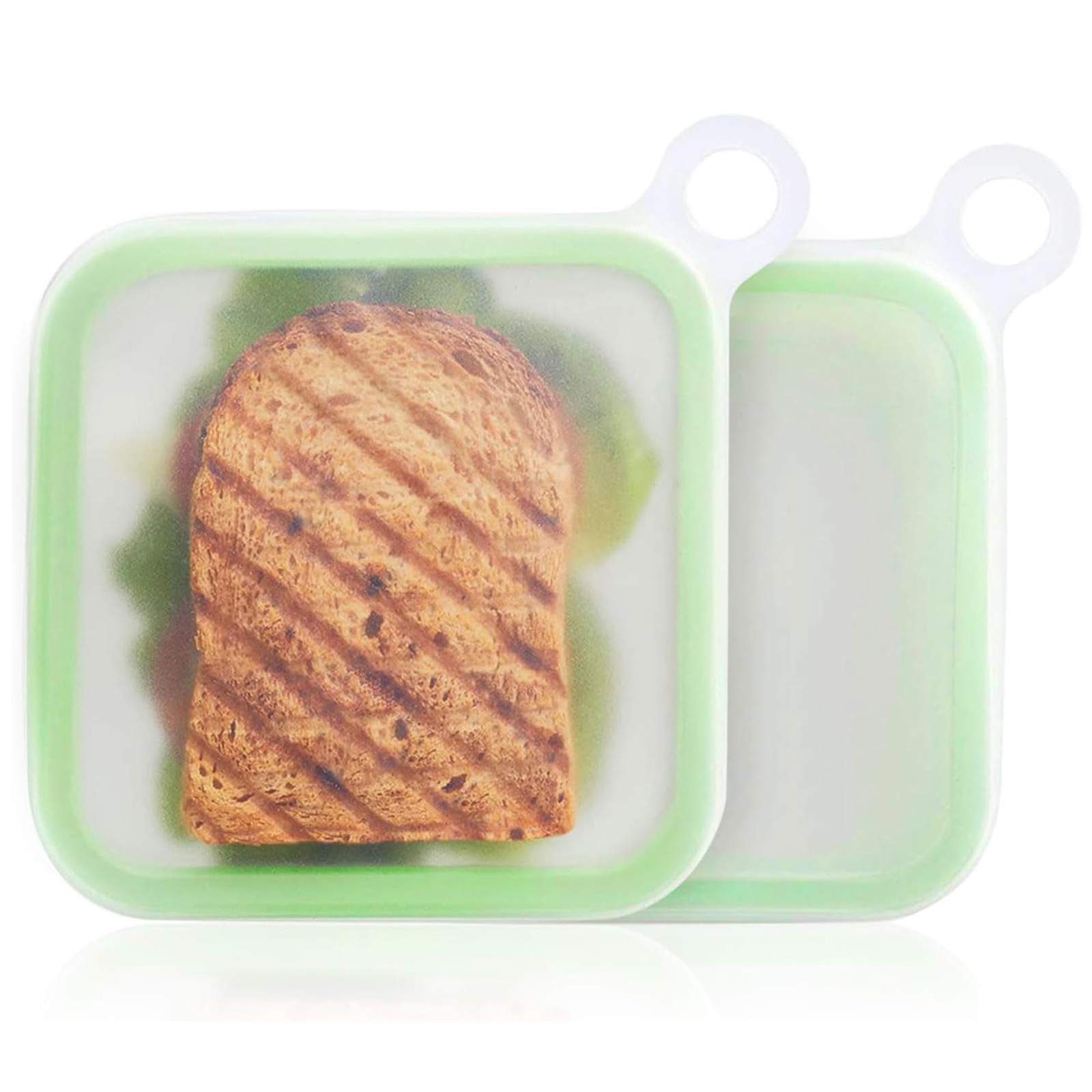 Silicone Sandwich Container for Lunch Boxes, 2 Pcs Food Storage Containers wi…