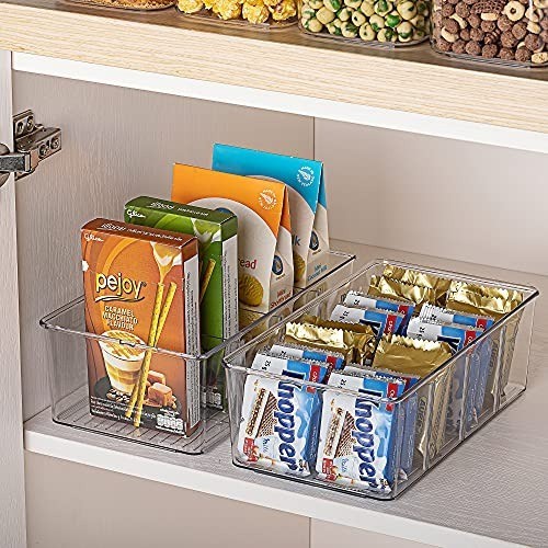 Vtopmart 8 Pack Food Storage Organizer Bins, Clear Plastic Bins for Pantry, Kitc