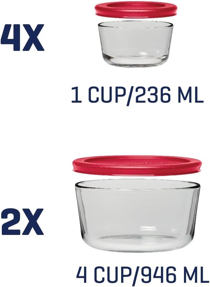 Anchor Hocking 12pc Glass Food Storage Containers w/ Red SnugFit Lids