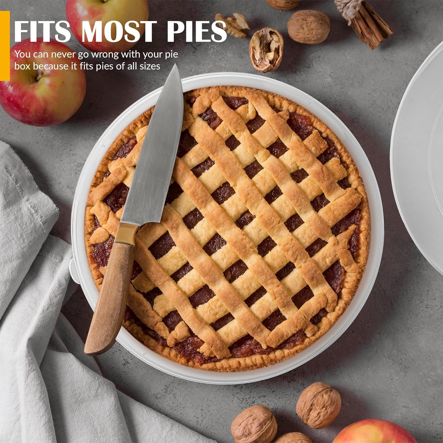 2 Pack Pie Carrier with Airtight Lid – BPA Free Pie Storage Container with Cover