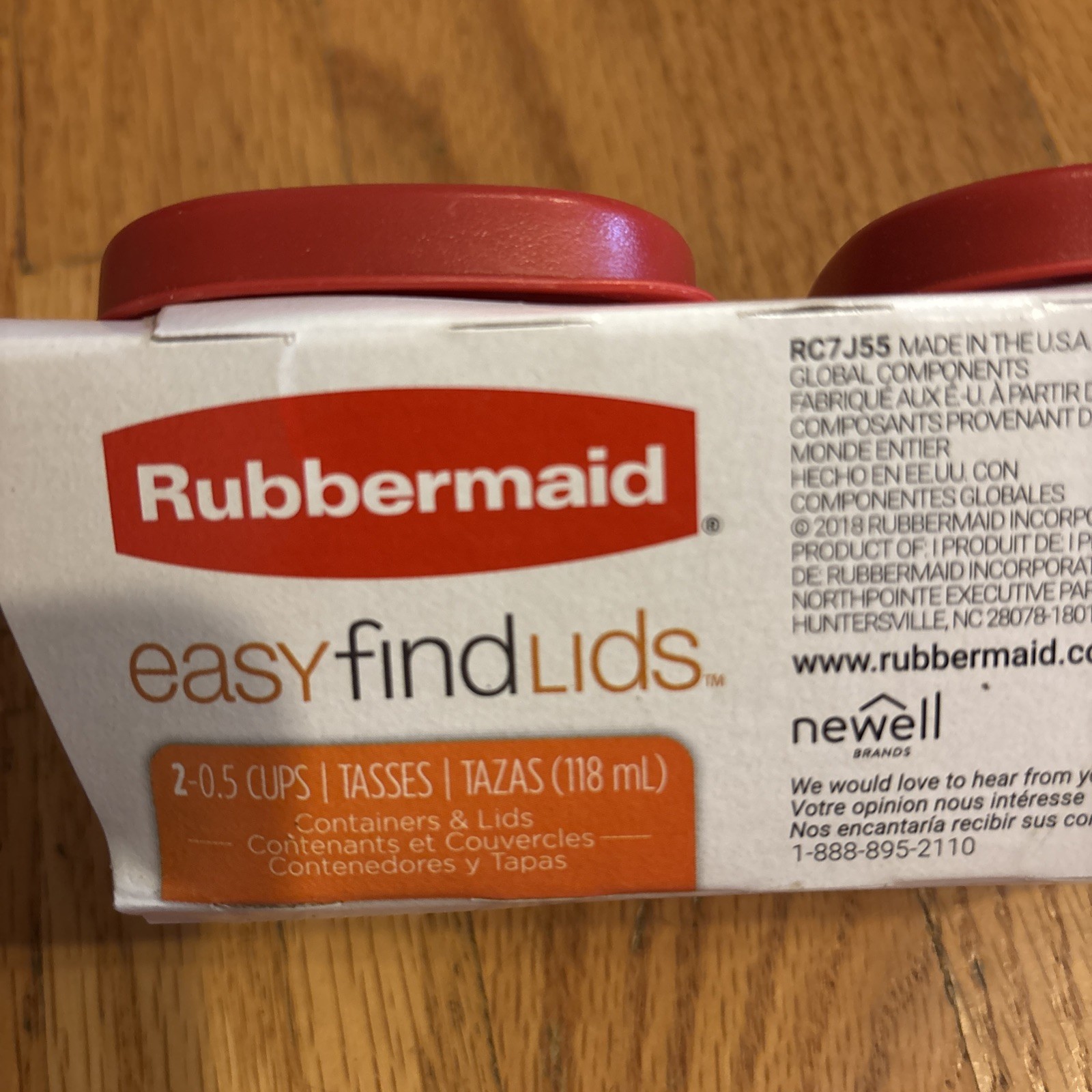 NEW 5-2 Pack RUBBERMAID Easy Find Lids Food Storage Containers 0.5 Cup 10 Total