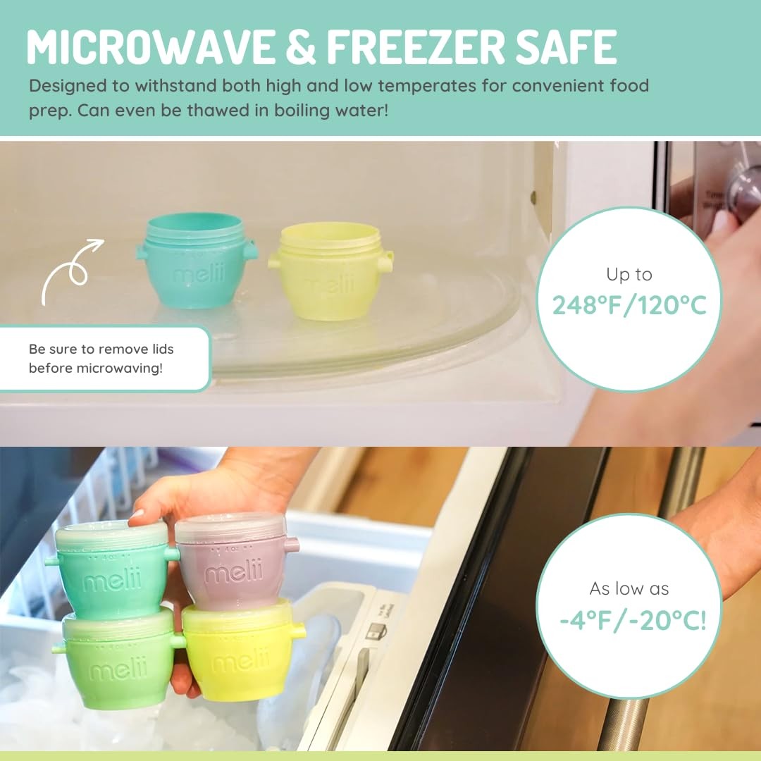 melii Snap & Go Baby Food Storage Containers | 6 Count (Pack of 1), Original
