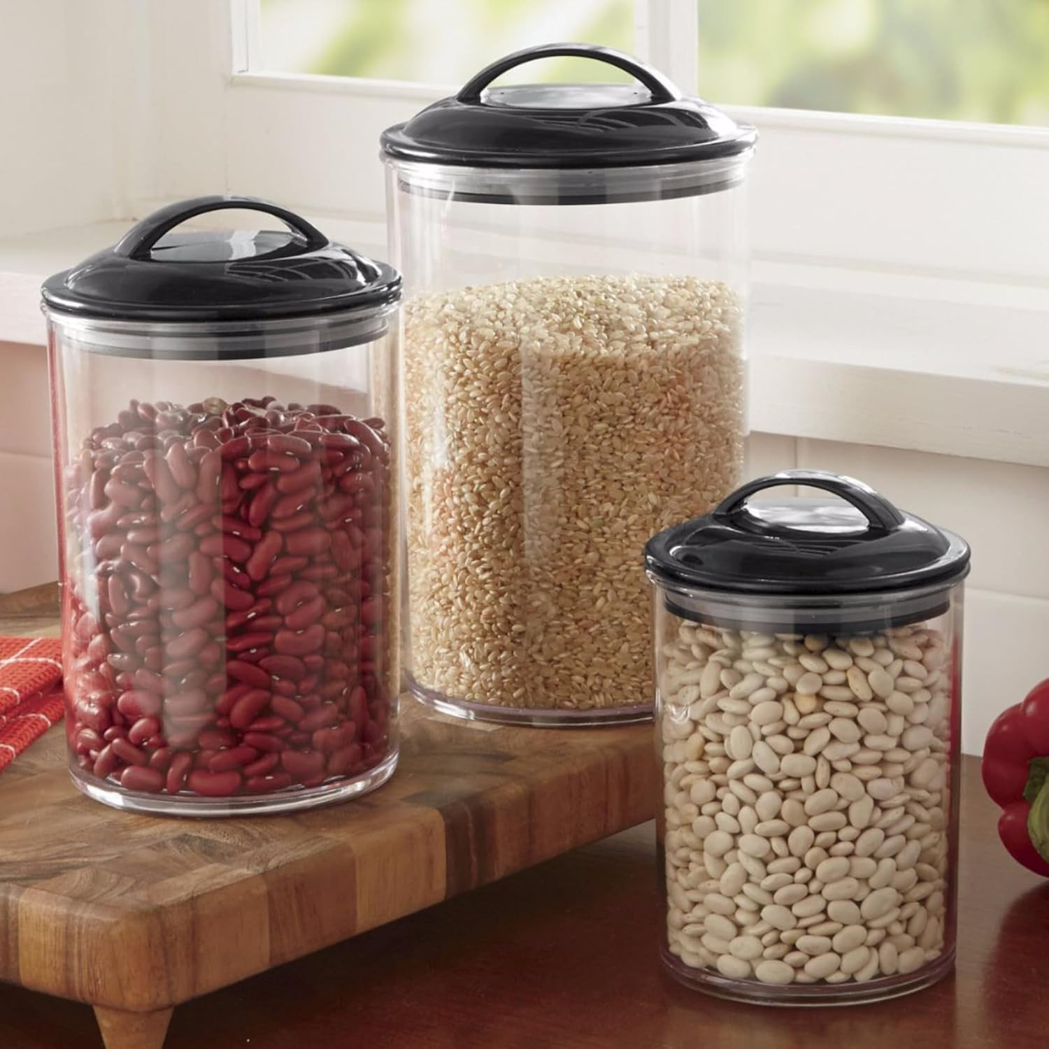 Food Storage Containers, BPA Free Airtight Canisters for Cereal, Pasta, Sugar, C