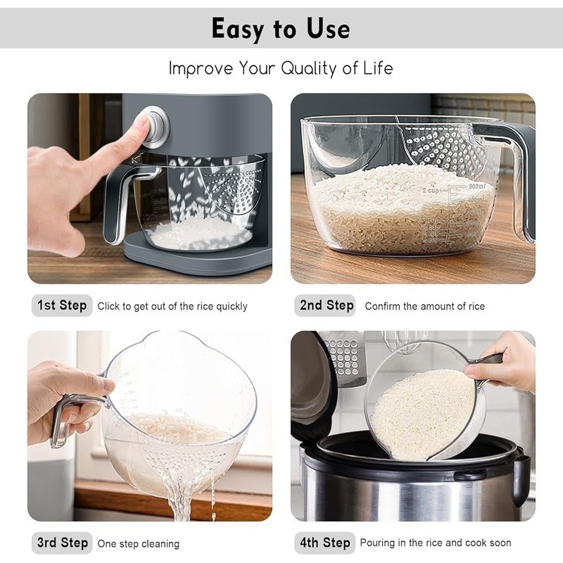Rice Dispenser W/ Fresh Box Smart Dispensing Storage Container Kitchen Food New