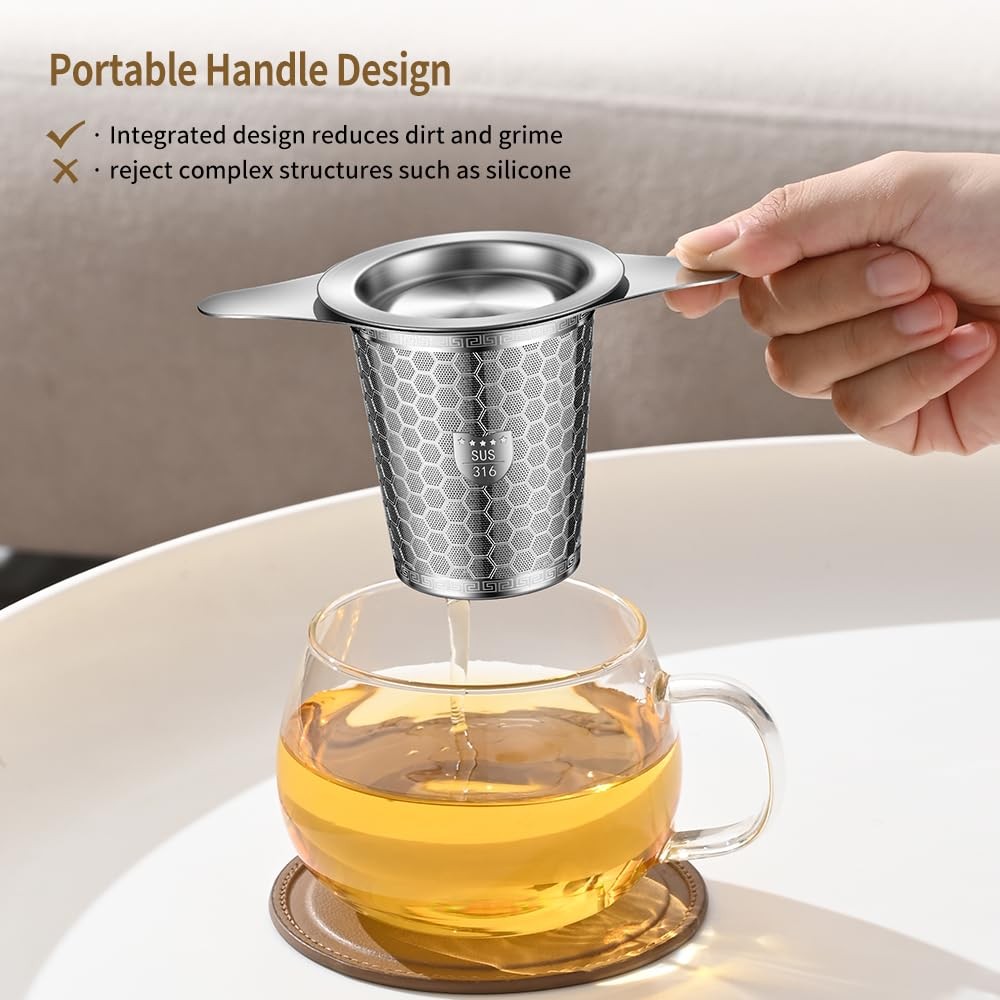 Tea Infuser for Loose Leaf Tea, BOMANSI BOMS 316 Stainless 1Pack, Silver