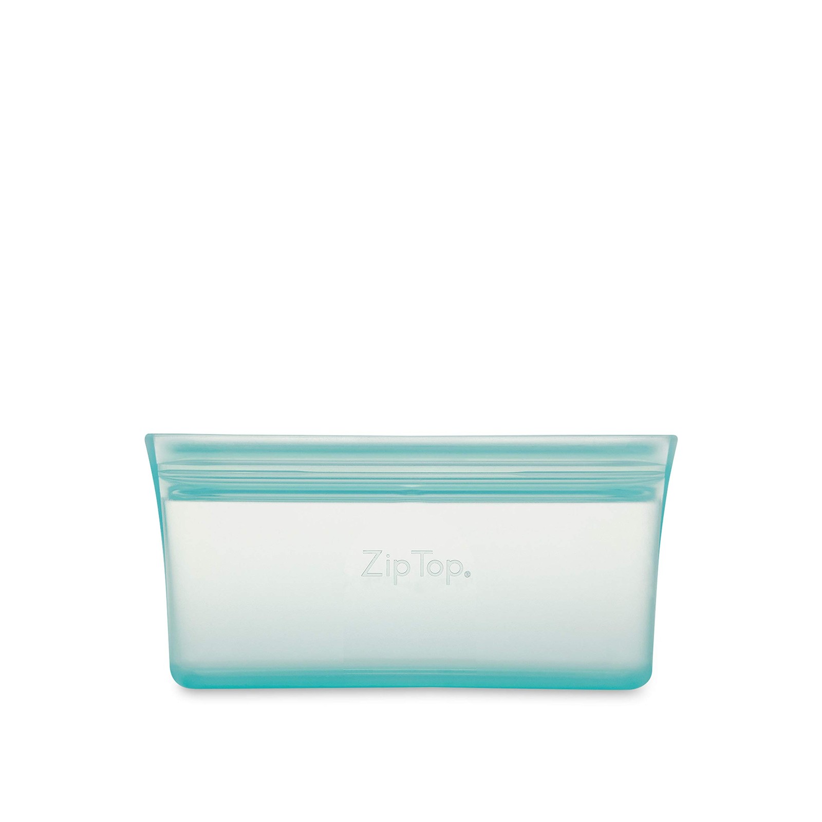 Zip Top Teal Snack Bag Reusable Silicone Food Storage Container Made in USA
