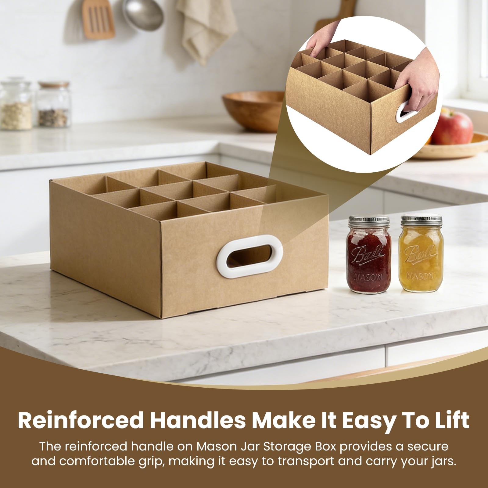6 Pcs Canning Jar Storage Boxes, Cardboard Mason Jar Storage Box, 16 oz with …