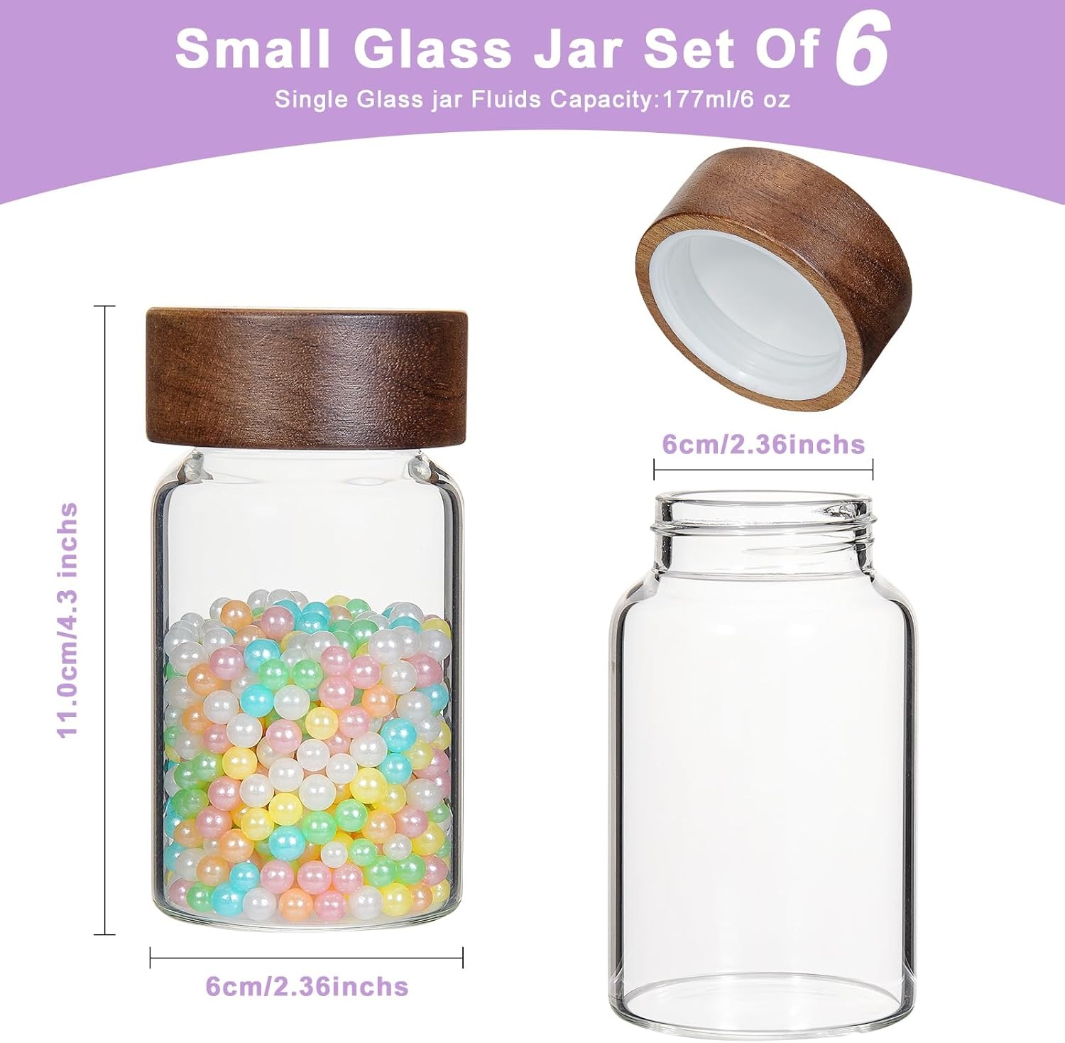 6 oz Glass Spice Jars Herb Seasoning Containers Small Glass mason Jars with