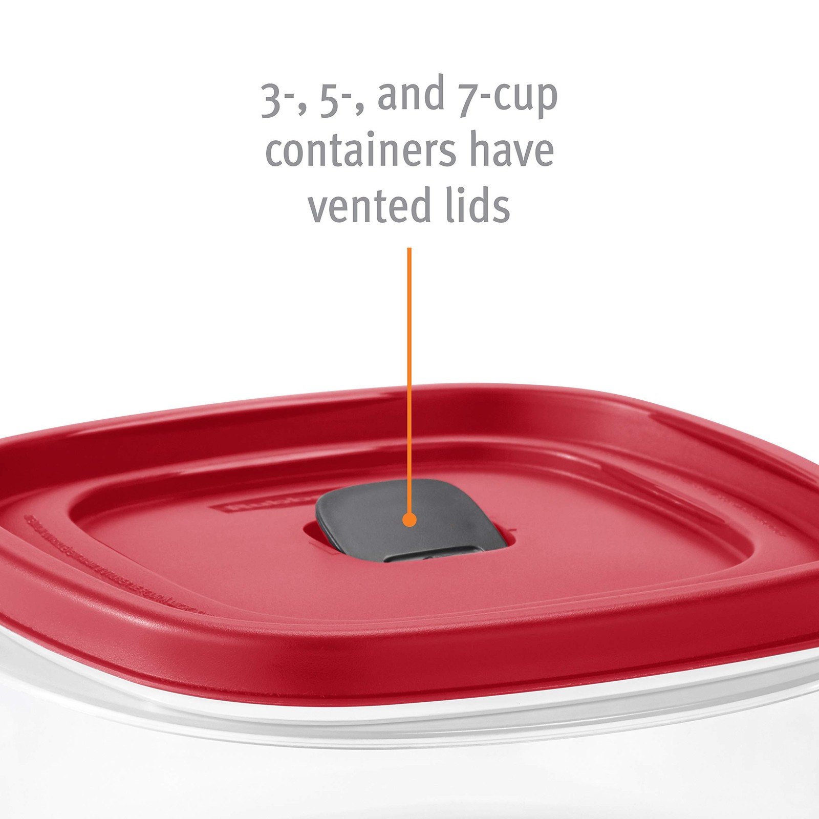 Rubbermaid Easy Find Vented Lid Food Storage Containers 7-Cup Red 7 Cup,