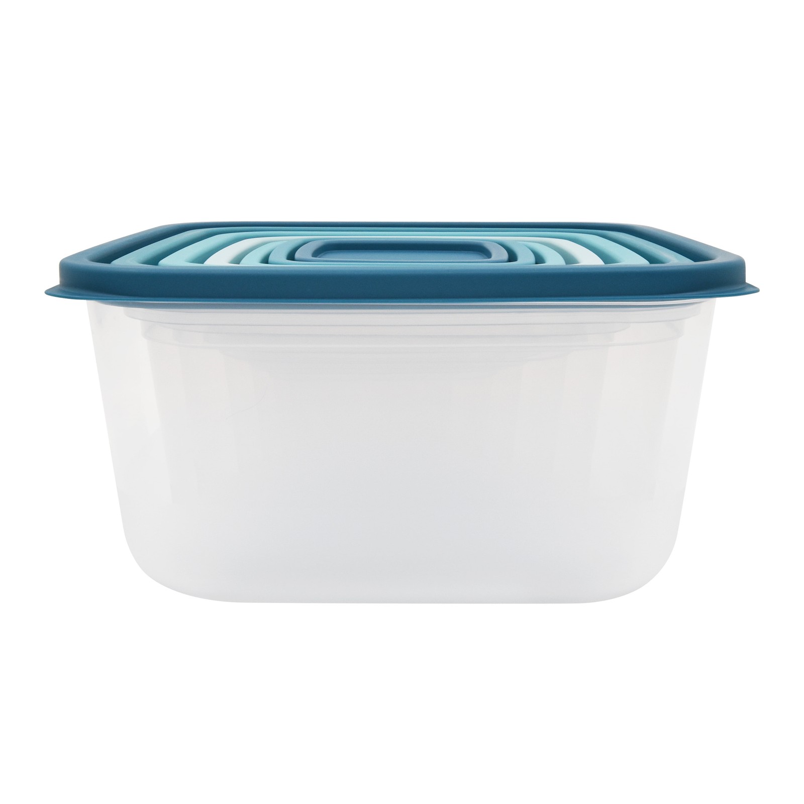 Mainstays 14 Piece Teal Plastic Food Storage Set, Teal Ombre