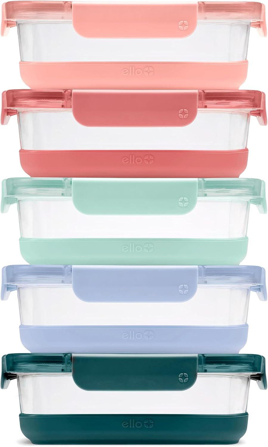 Duraglass Refresh 3.4 Cup Meal Prep Sets 10Pc, 5 Pack Set- Glass Food Storage Co