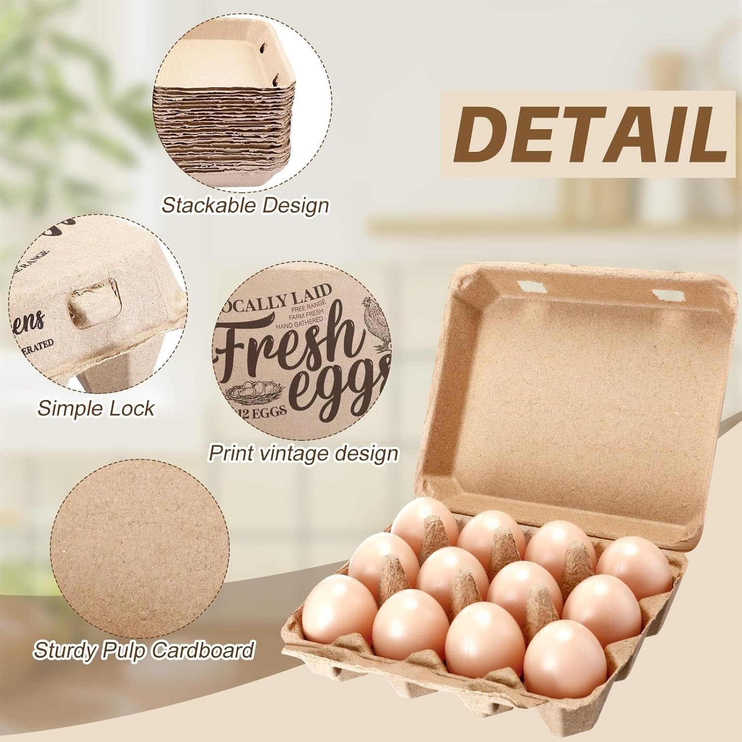 “ZHIGLMYD 25 or 60 Pack 12 Count Plastic Egg Cartons – Bulk Cheap Clear Reusable