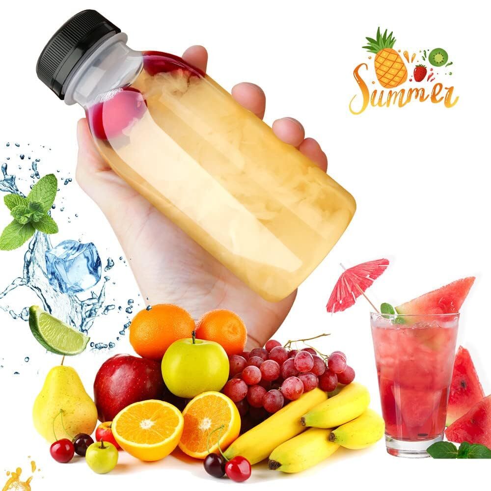 42 Pcs 8 Oz Plastic Juice Bottles With Caps Empty Clear Disposable Bulk Plastic