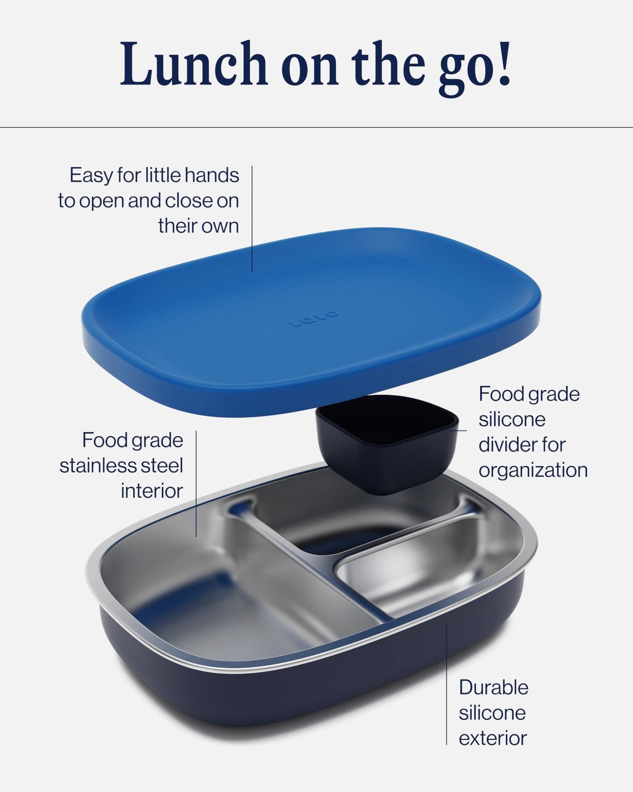 Lalo Bento Box – Dishwasher Safe, Easy to Open & Clean Blue Raspberry