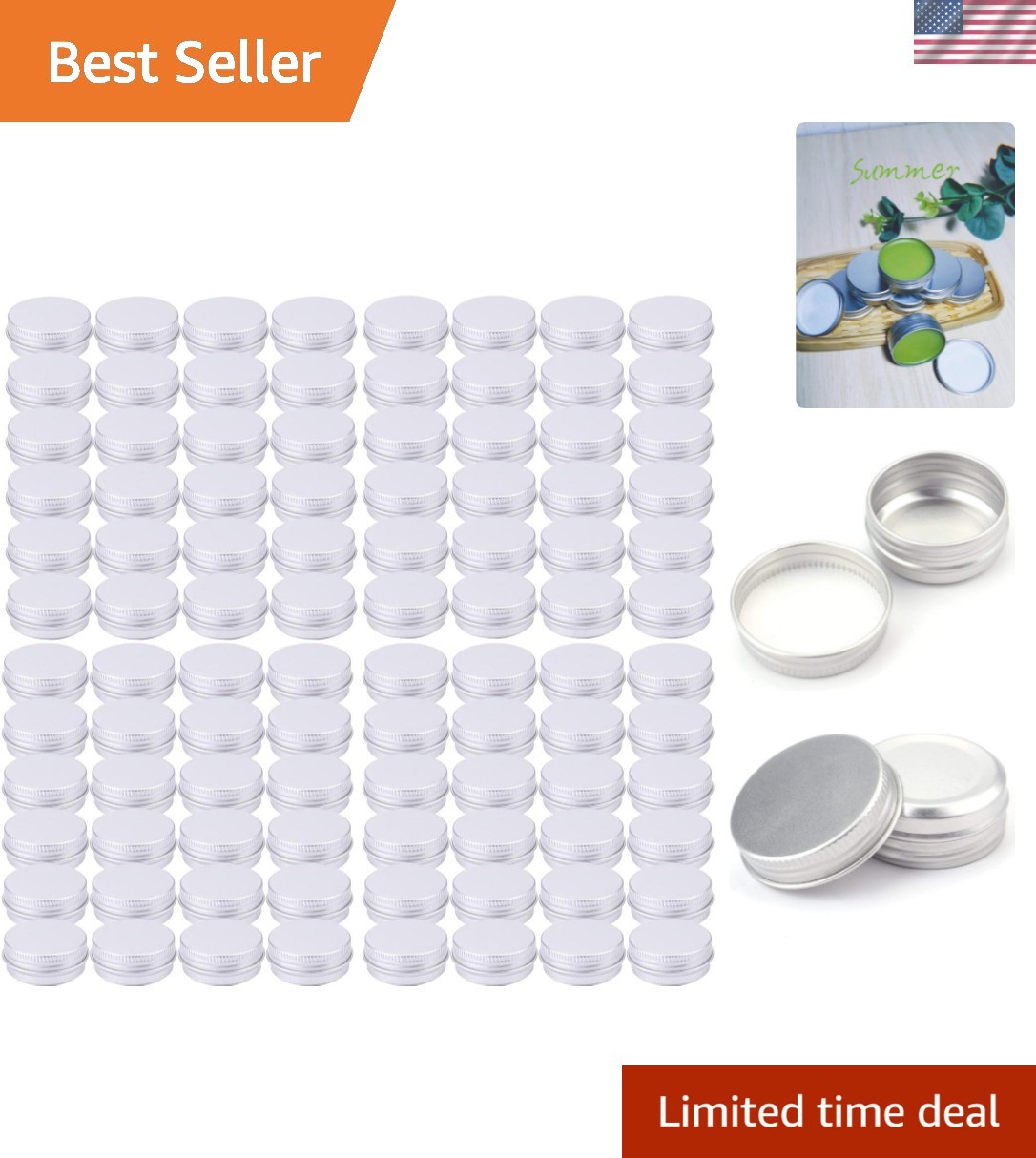 96 Pack Mini Round Tins (0.5 OZ) with Screw Lids – Perfect for Travel & Crafts