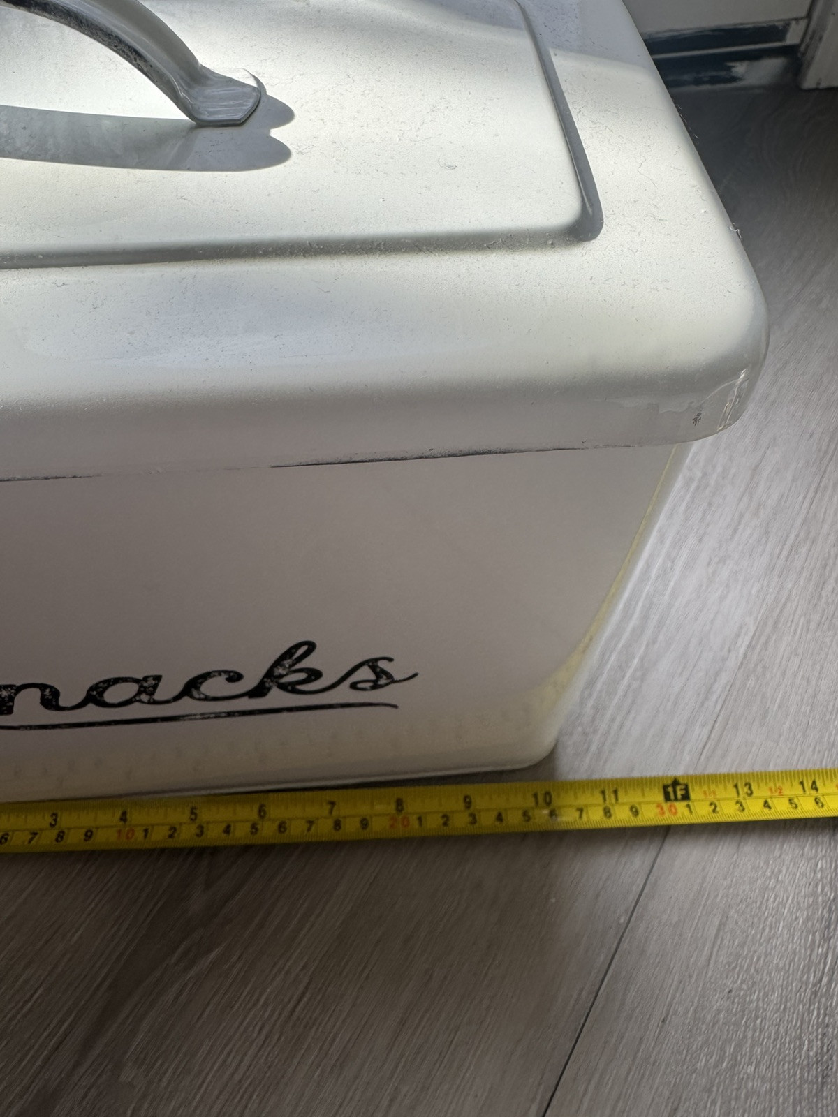 AuldHome Design Enamel Snack Bin Modern Farmhouse Style Snack Container