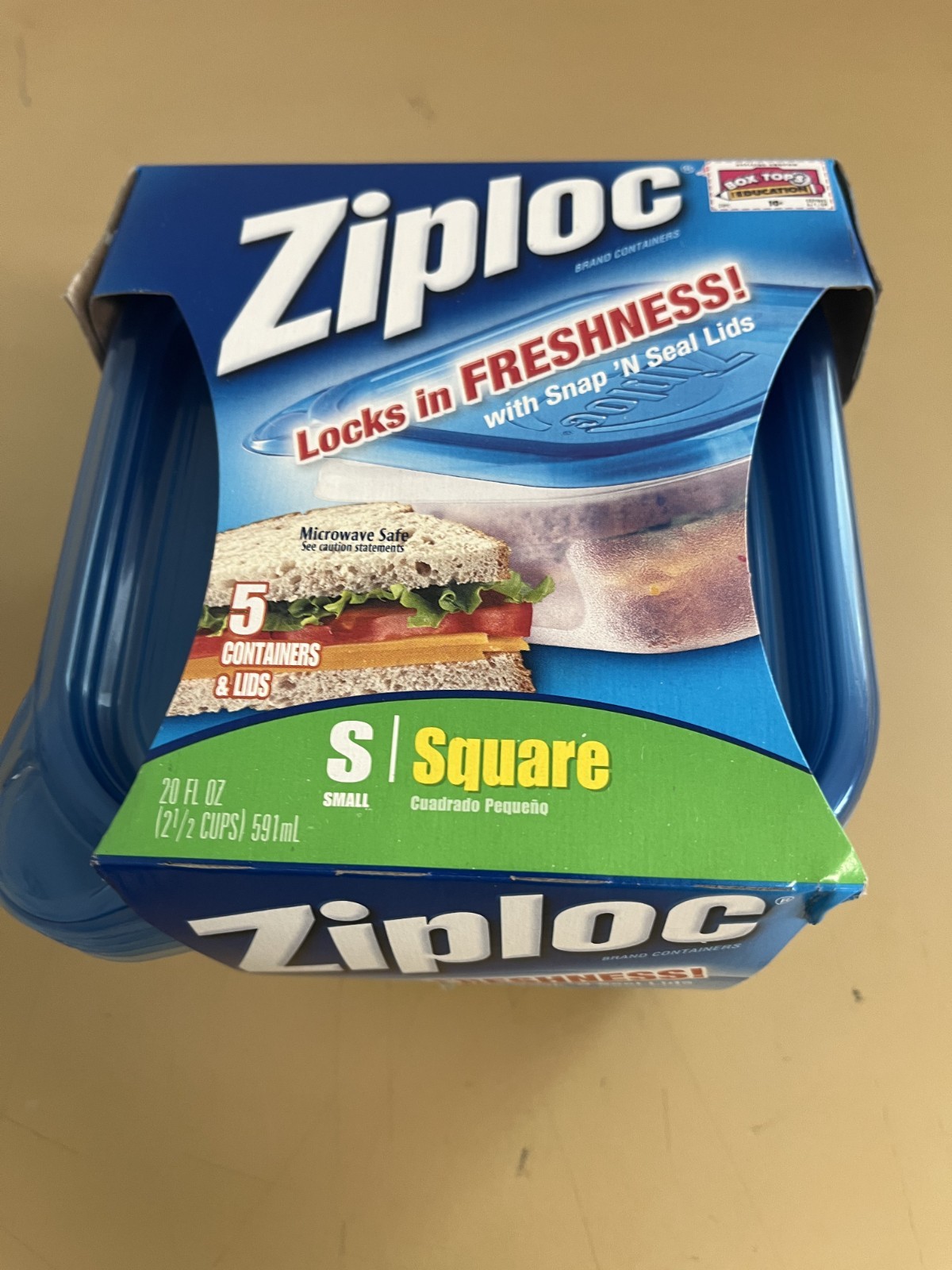 Ziploc Snap ‘n Seal Small Square Containers, New Old Stock, 2006