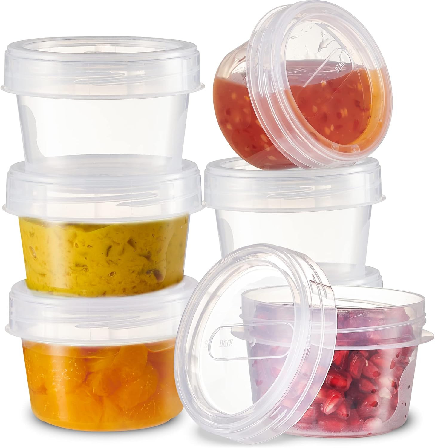 6 Pack Twist Cap Food Storage Containers with Clear Screw on Lid- 4 oz Reusab…