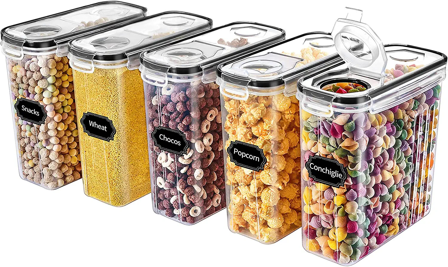 6PCS Food Cereal Storage Containers Set with Lids 2.5L Set of 5 Kitchen Pantry