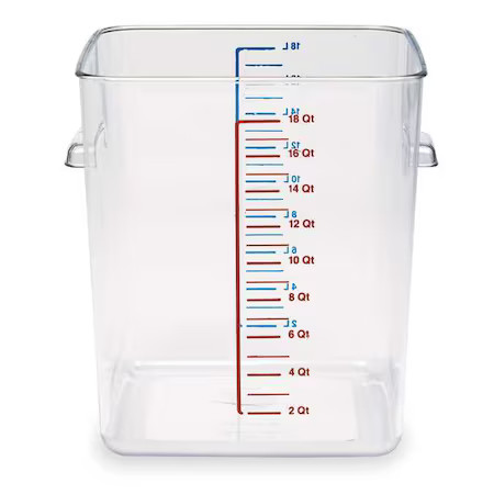 Rubbermaid Commercial Fg631800clr Square Storage Container, 18 Qt, Clear