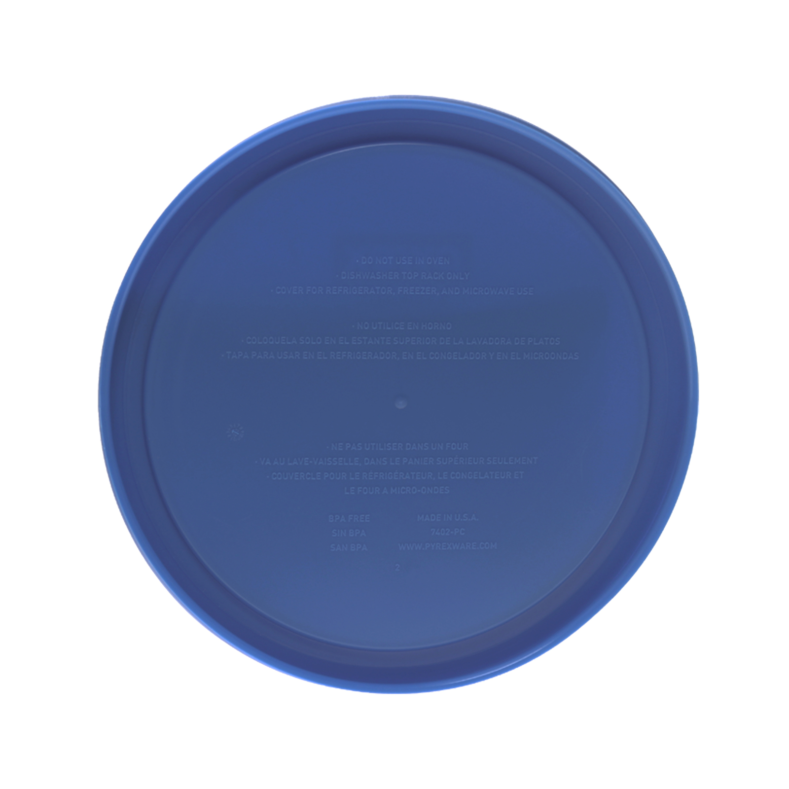 Pyrex 7203 7-Cup Glass Bowl & 7402-PC Amparo Blue Lid, Made in the USA (2-Pack)
