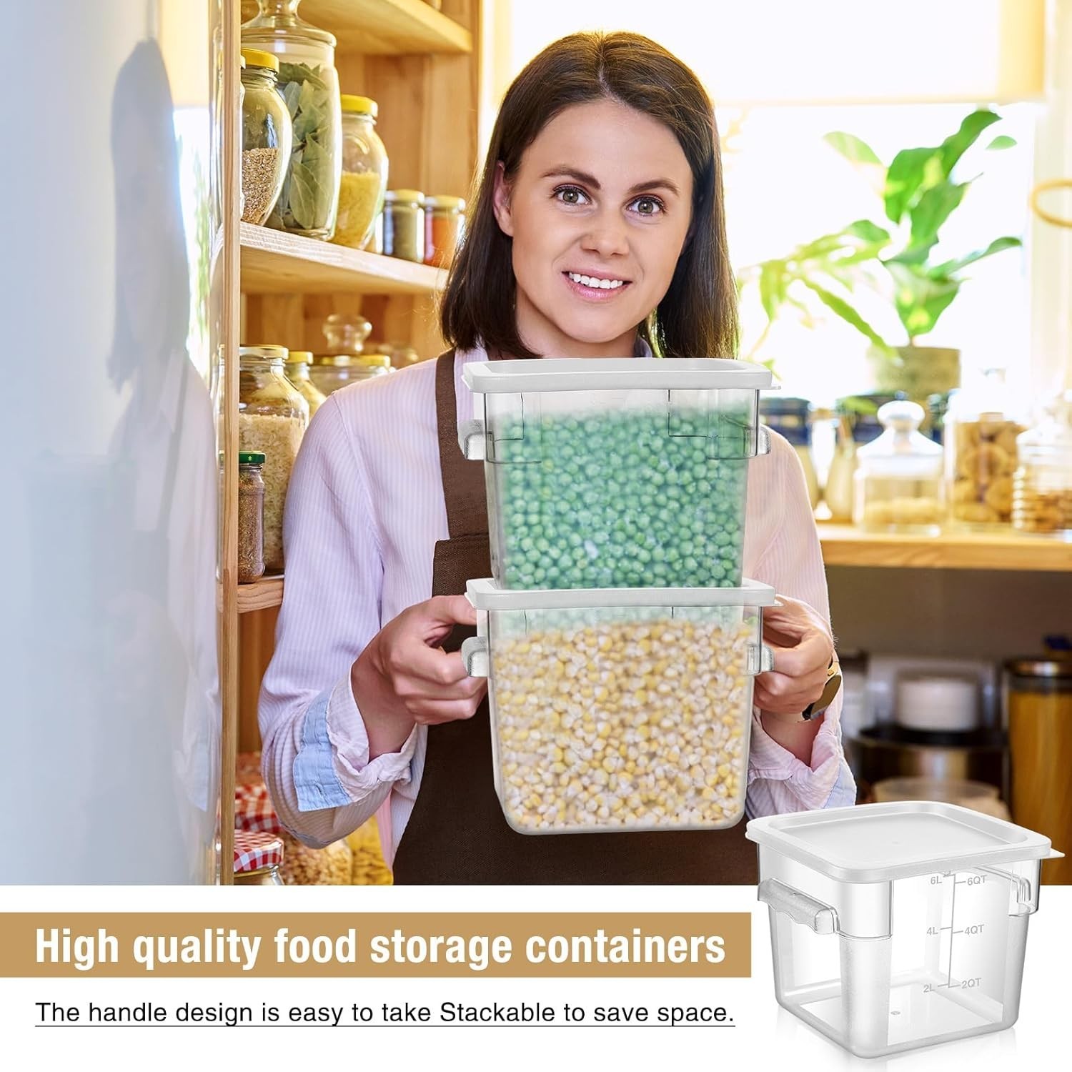 2 Pieces Square Food Storage Containers Polycarbonate Clear food Container W/