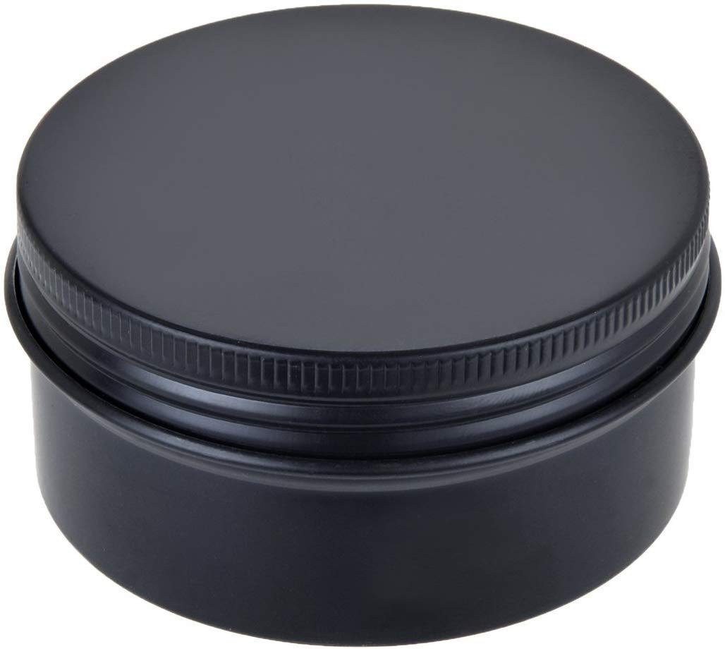 12 PCS 6 Oz Black Round Aluminum Tin Cans Screw Top Metal Cosmetic Container