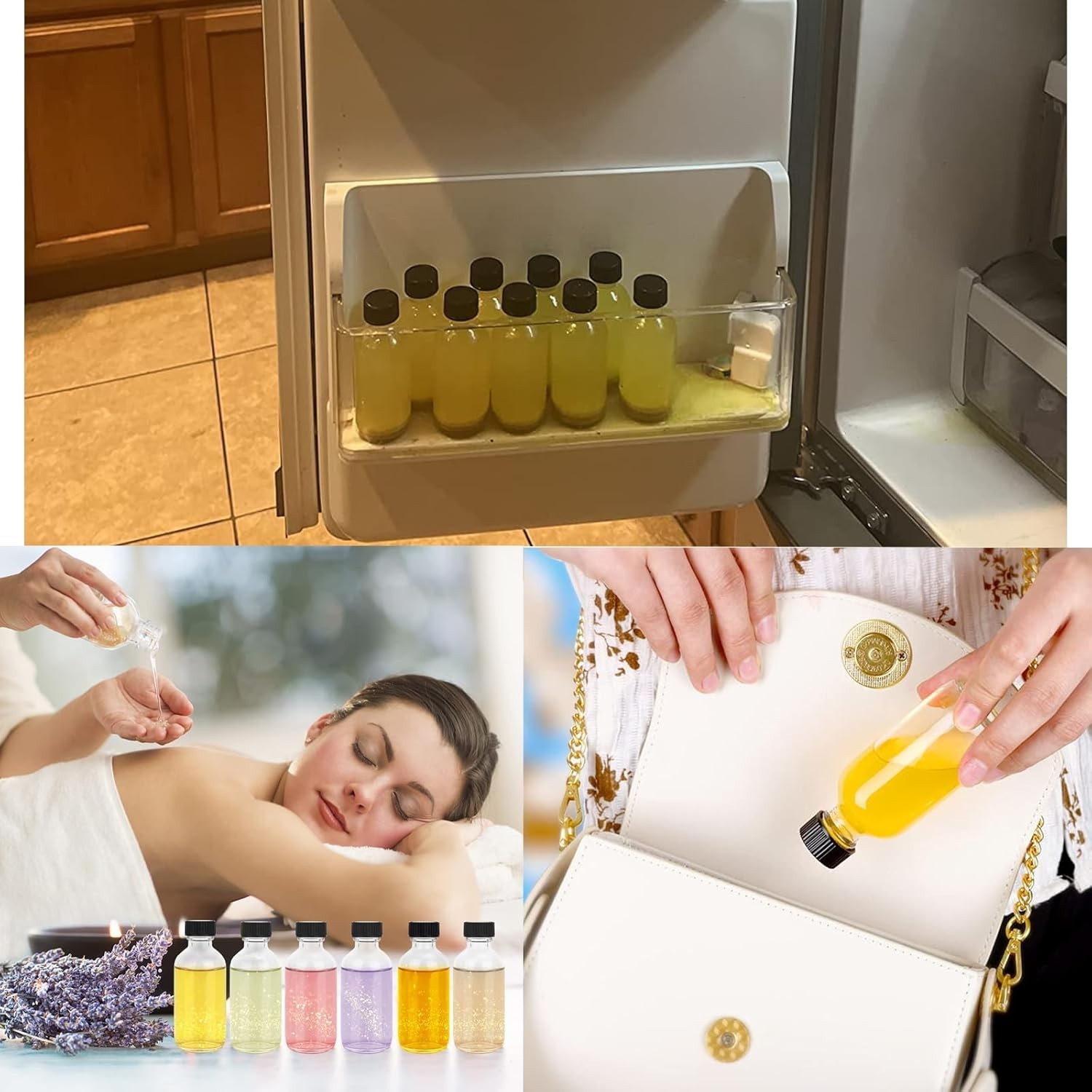 DIDITIME 6 Pack 2 oz Shot Bottles with Caps, Glass Jars with Lids, Small Clear