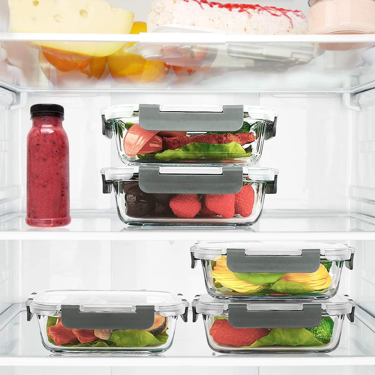10-Pack,22 Oz Glass Meal Prep Containers,Glass Food Storage Containers with Lids