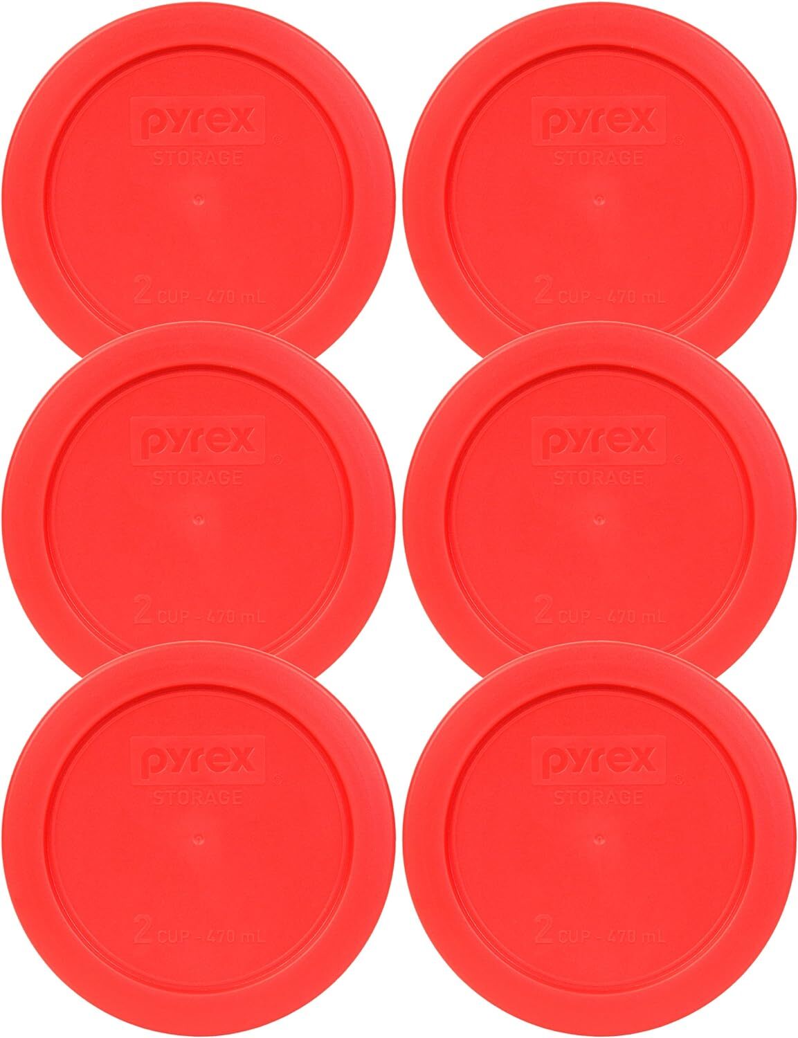 7200-PC 2-Cup Red Plastic Food Storage Lids – 6 Pack