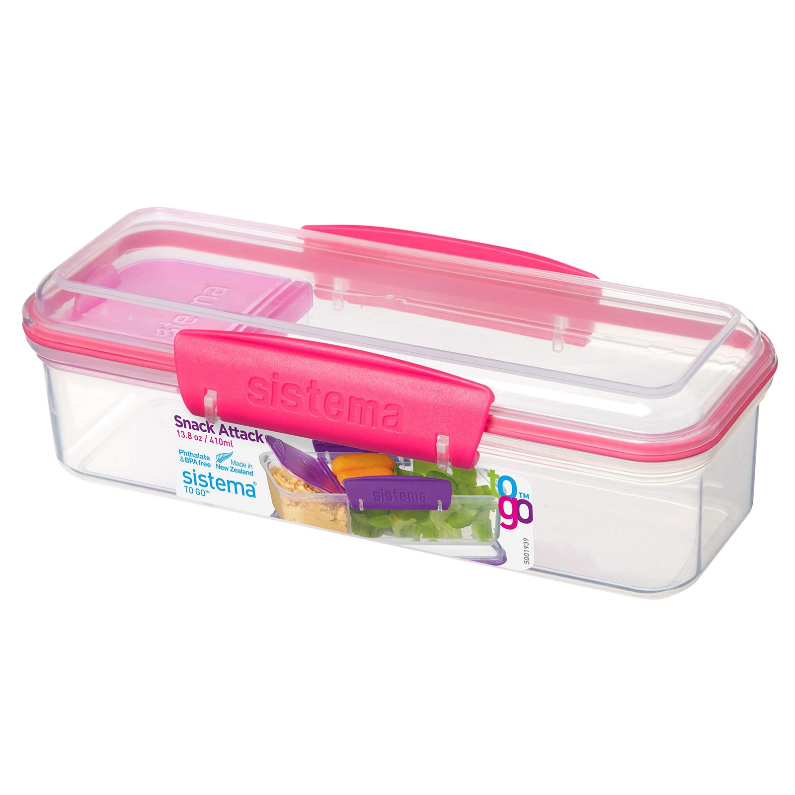 Sistema Snack Attack To Go Split Food Storage Container For Snacks And Dips 1…