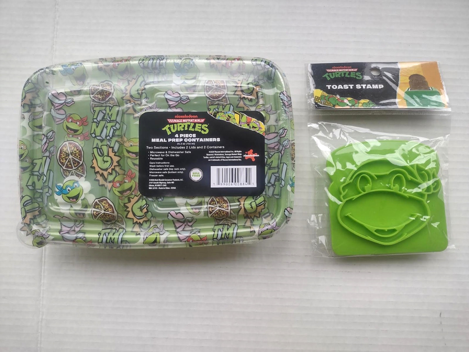 Nickelodeon Teenage Mutant Ninja Turtles Meal Prep Containers 4 pc+ Toast Stamp