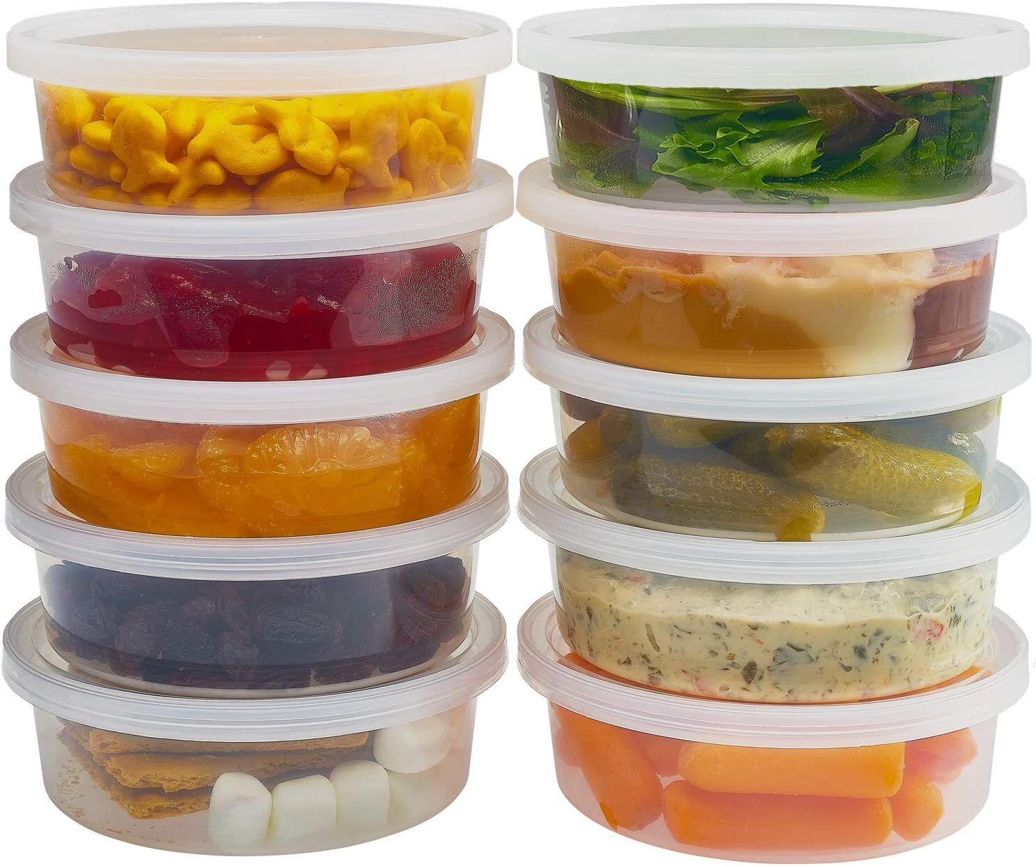 DuraHome Deli Containers w Lids Leakproof Plastic Food Storage 8, 16, 24 & 32oz