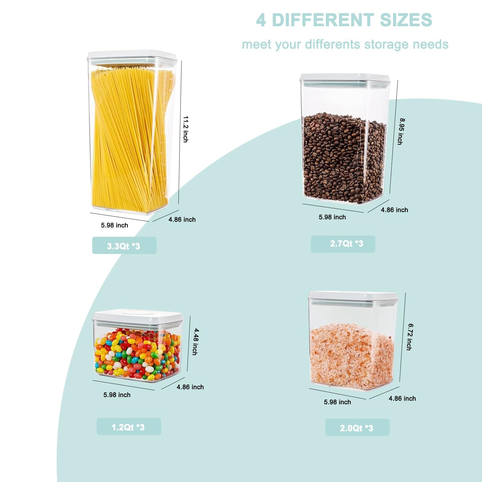 Cozey Daily Pop Containers with Lids – Stackable Airtight Food Storage, Kitch…